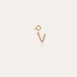 Charms pendentif lettre V strass
