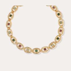 Collier Carthage - Malachite, Améthyste & Amazonite