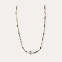 Collier Kali cabochons moyen modèle - Turquoise Matrix