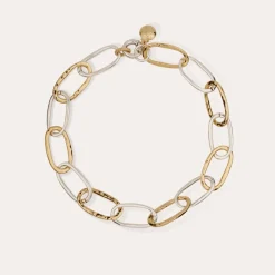 Collier Maille Ovale grand modèle bicolore