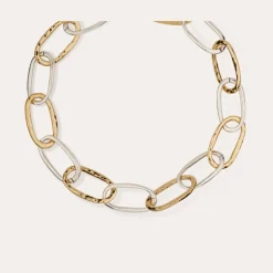Collier Maille Ovale grand modèle bicolore