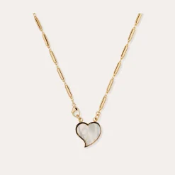 Collier Mirage Coeur petit modèle - Nacre blanche