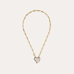 Collier Mirage Coeur petit modèle - Nacre blanche