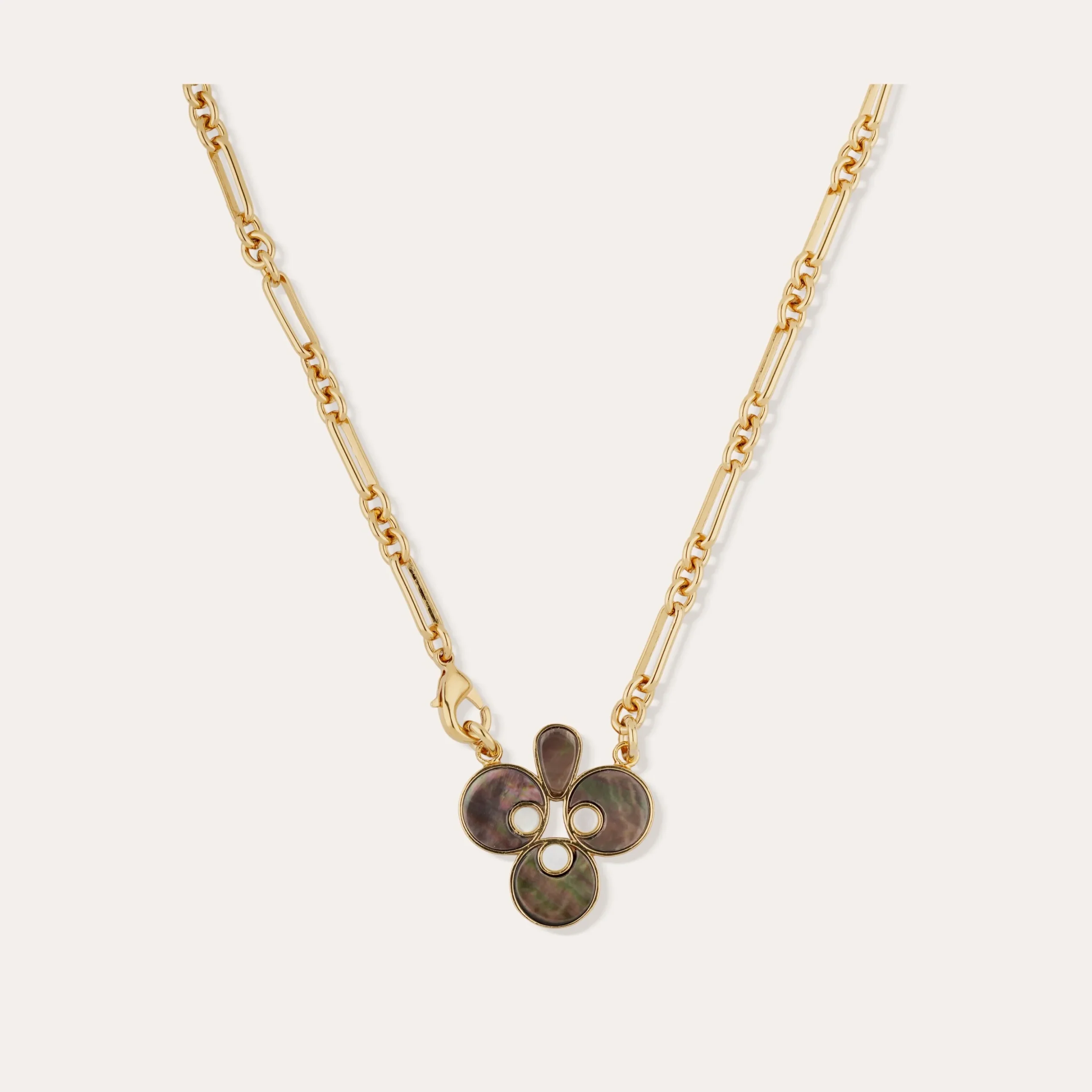 Collier Mirage Trèfle - Nacre grise
