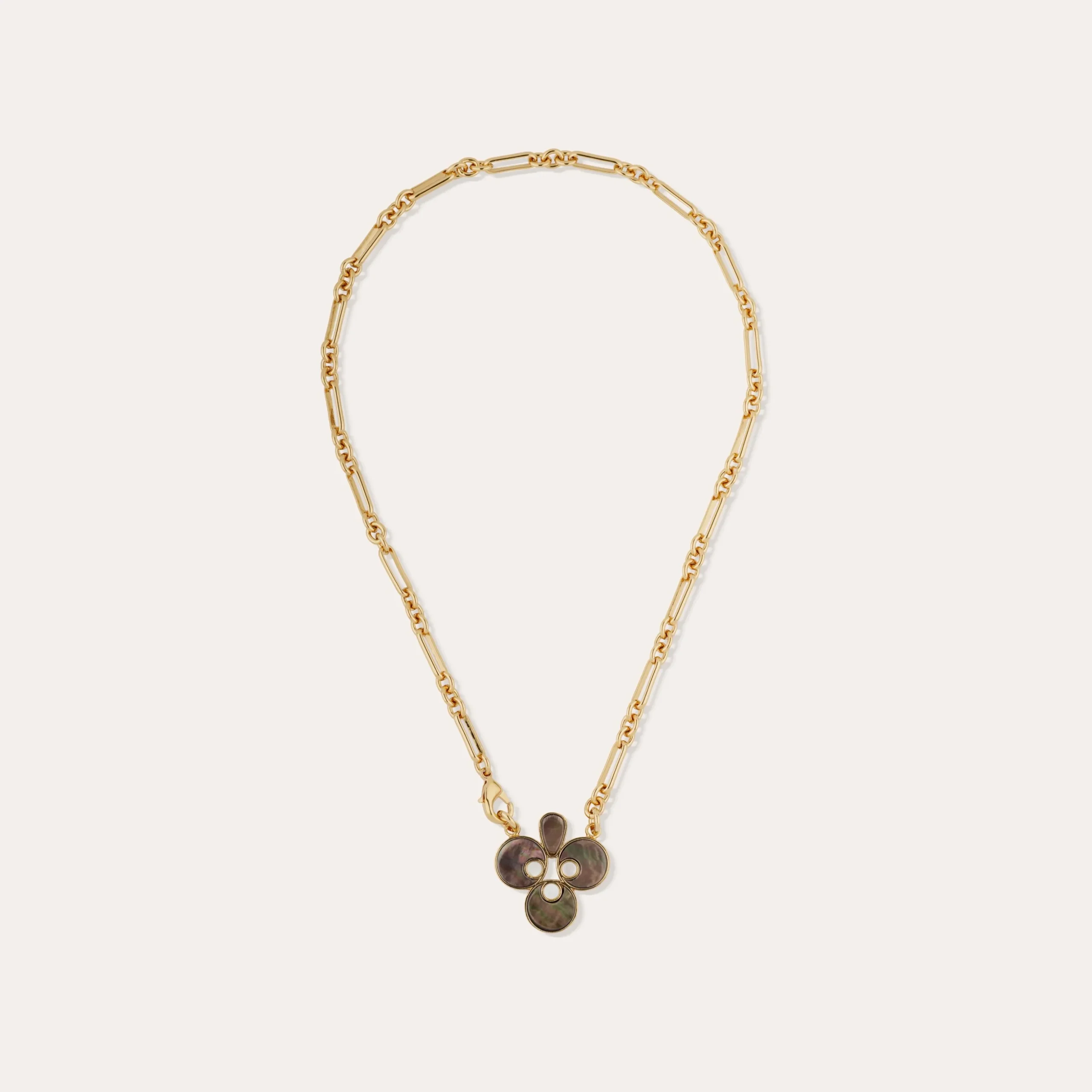 Collier Mirage Trèfle - Nacre grise