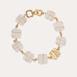 Collier Rainbow square - Cristal de roche