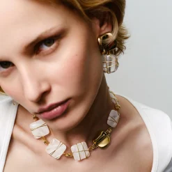 Collier Rainbow square - Cristal de roche