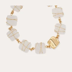 Collier Rainbow square - Cristal de roche