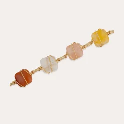 Collier Rainbow Square Multi petit modèle - Cornaline, Amazonite & Cristal de roche