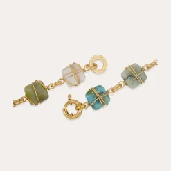 Collier Rainbow Square Multi petit modèle - Turquoise, Vesonite, Amazonite & Cristal
