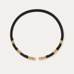 Collier Sari - Cuir & turquoise