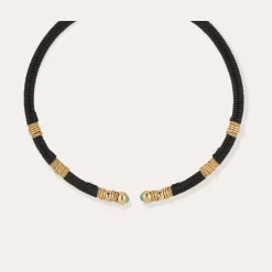 Collier Sari - Cuir & turquoise