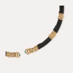 Collier Sari - Cuir & turquoise