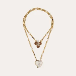 Collier Scapulaire Mirage - Bois & Nacre Blanche