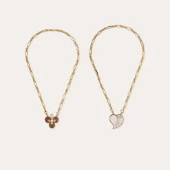 Collier Scapulaire Mirage - Bois & Nacre Blanche