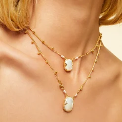 Collier Scapulaire Ovo - Nacre blanche