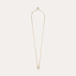 Collier Scapulaire Serti - Cristal & Nacre blanche
