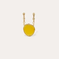 Pendentif serti - Calcite jaune