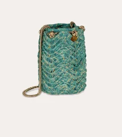 Sac Bourse Palmiers - Turquoise