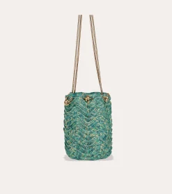 Sac Bourse Palmiers - Turquoise