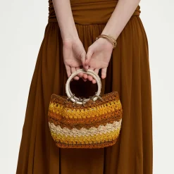 Sac bourse Picot raphia