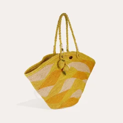 Sac panier Les Salins raphia - Moutarde