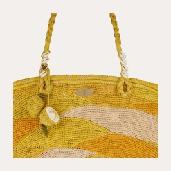 Sac panier Les Salins raphia - Moutarde