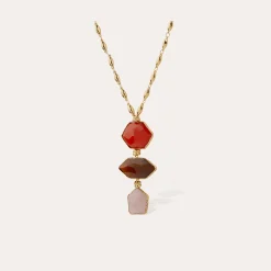 Sautoir Silenza - Calcite & Quartz rose
